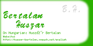 bertalan huszar business card